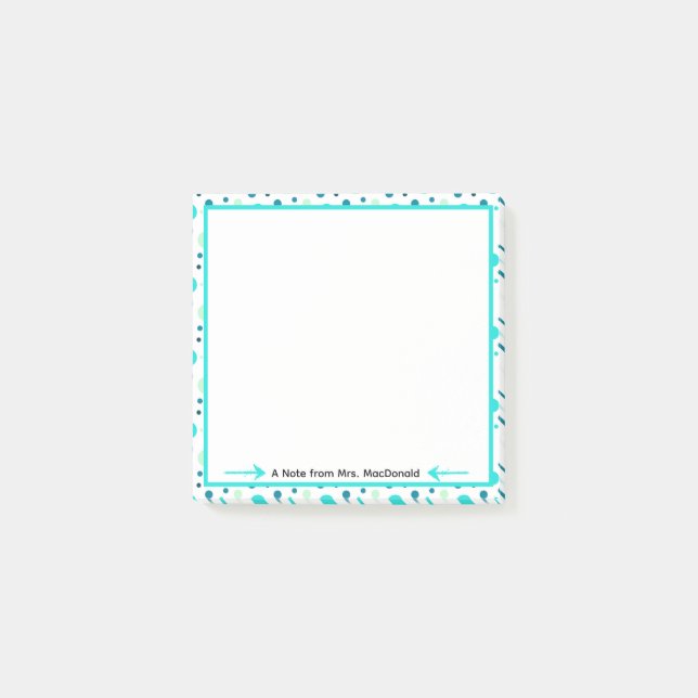 Akvarell prickig lärare tacksamhetsgåva post-it block (Framsida)