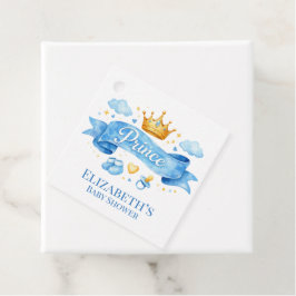 Akvarell Prince Boy Baby Shower Gåvor Etiketter