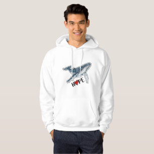 Akvarell Puckelval Hopp Ocean Havsliv Hoodie