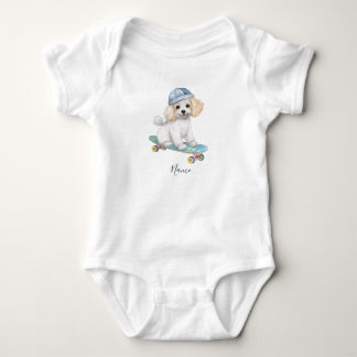 Akvarell Pudel Baby Bodysuit T Shirt
