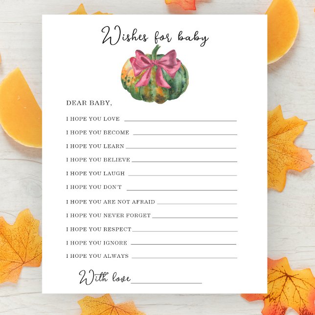 Akvarell pumpa baby shower - önskningar för bebis (Skapare uppladdad)