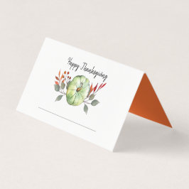 Akvarell Pumpa grön Thanksgiving platskort Kort