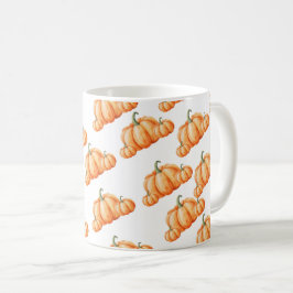 Akvarell Pumpa Höst Mönster Kaffemugg