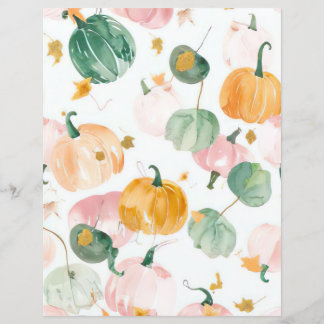 akvarell pumpa höstmönster scrapbookpapper