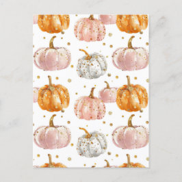 akvarell pumpa höstmönster vykort