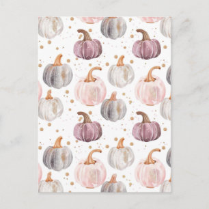 akvarell pumpa höstmönster vykort
