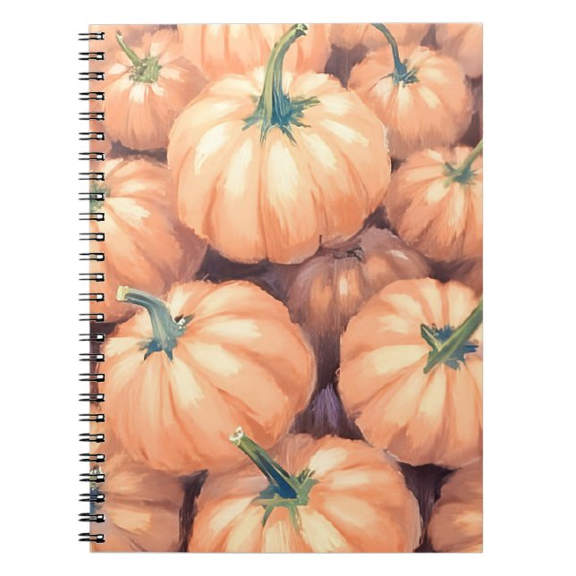 Akvarell Pumpa Thanksgiving Halloween Anteckningsbok (Framsidan)