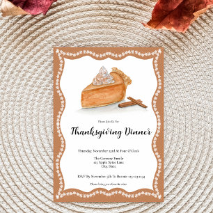 Akvarell Pumpapaj Lönnlöv Thanksgiving Inbjudningar