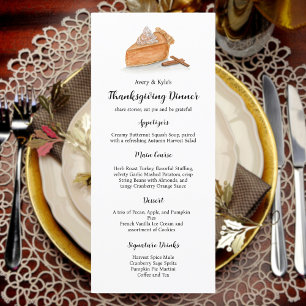 Akvarell Pumpapaj Lönnlöv Thanksgiving Meny