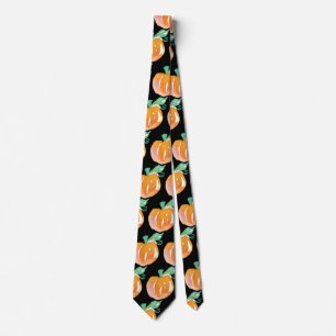 Akvarell Pumpkin Halloween Svart  Slips