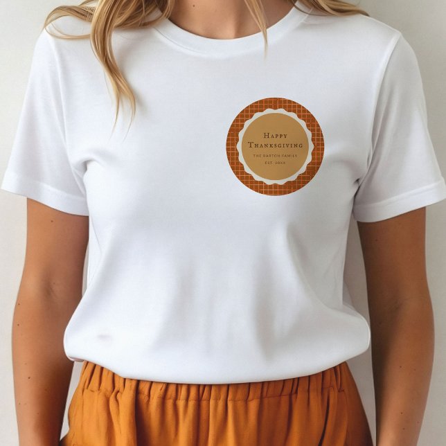 Akvarell Pumpkin Paj Happy Thanksgiving T Shirt (Watercolor Pumpkin Pie Happy Thanksgiving T-Shirt)