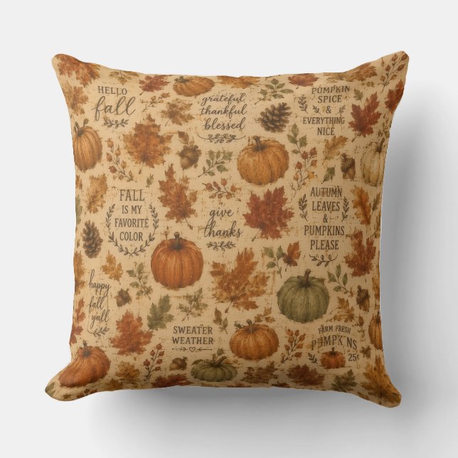 akvarell Pumpkin Style Kuddcover  Kudde (Framsida)