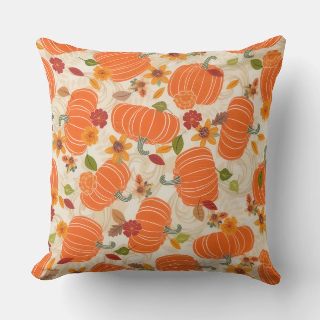 akvarell Pumpkin Style  Pufföverkast   Kudde (Framsida)