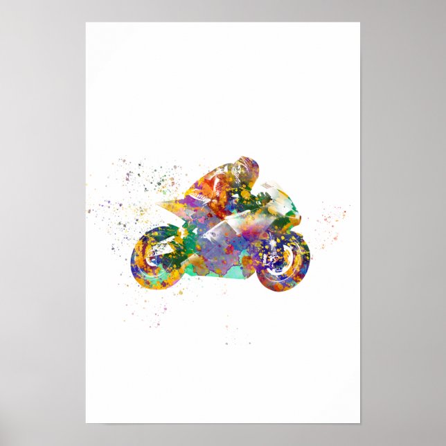 akvarell racingmotorcykel poster (Framsidan)