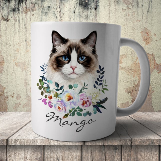 Akvarell Ragdoll Katt Kaffemugg (Skapare uppladdad)