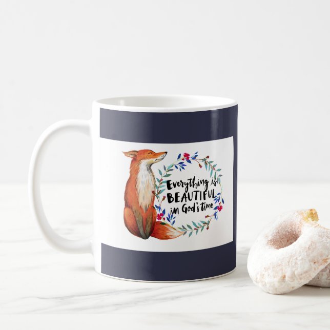 Akvarell Rävvredekronan Guds Tid Kaffemugg (Med munk)