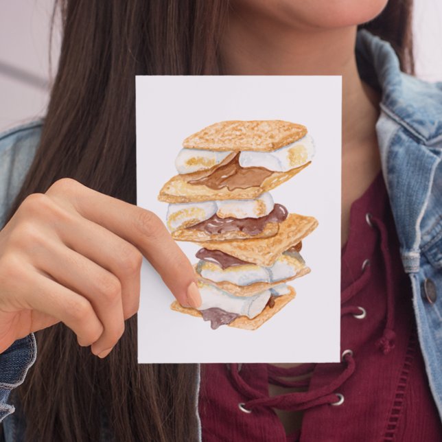 Akvarell Realistiska S'mores Vykort (Skapare uppladdad)