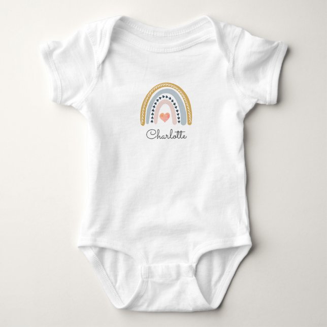 Akvarell Regnbåge Bebis T Shirt (Framsida)