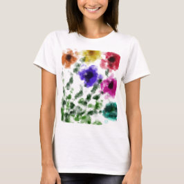 Akvarell Regnbåge Blommig Grundläggande Dam T-Shir T Shirt