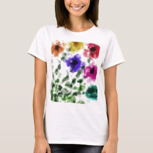 Akvarell Regnbåge Blommig Grundläggande Dam T-Shir T Shirt