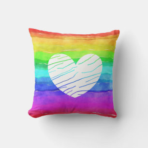 Akvarell Regnbåge HBTQ Regnbåge Kudde
