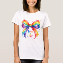 Akvarell Regnbåge Pride Båge "Kärlek är kärlek" T Shirt