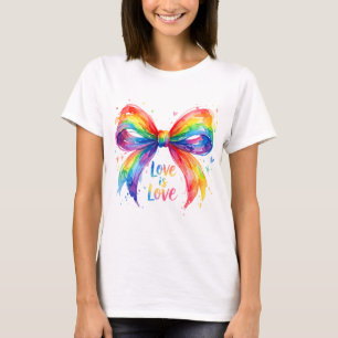 Akvarell Regnbåge Pride Båge "Kärlek är kärlek" T Shirt