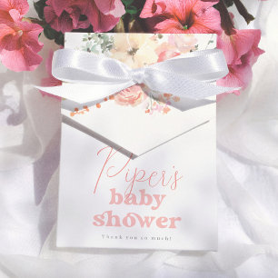 Akvarell Retro Blommig Flickig Bebis Baby Shower T Presentaskar