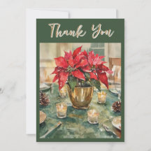 Akvarell Röd Poinsettia Julpresent