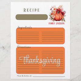 Akvarell Röd Pumpa Thanksgiving pärm-sida