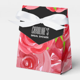 Akvarell Röda Rosor Blommig Tältstil Presentaskar