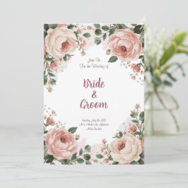 Akvarell Rodnad Peony Kräm Rosa Babysandblomma Inbjudningar