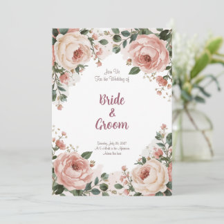 Akvarell Rodnad Peony Kräm Rosa Babysandblomma Inbjudningar
