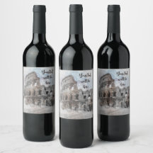 Akvarell Rom Italien Vinetikett – Elegant Anpassad