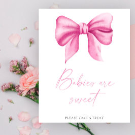 Akvarell rosa båge - bebisar är söta affisch