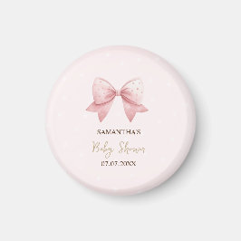 Akvarell Rosa Båge Prickar Bebisens Första Dag Fir Magnet