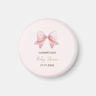 Akvarell Rosa Båge Prickar Bebisens Första Dag Fir Magnet