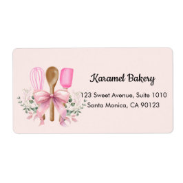 Akvarell Rosa Båge Redskap Bageri Leverans Fraktsedel