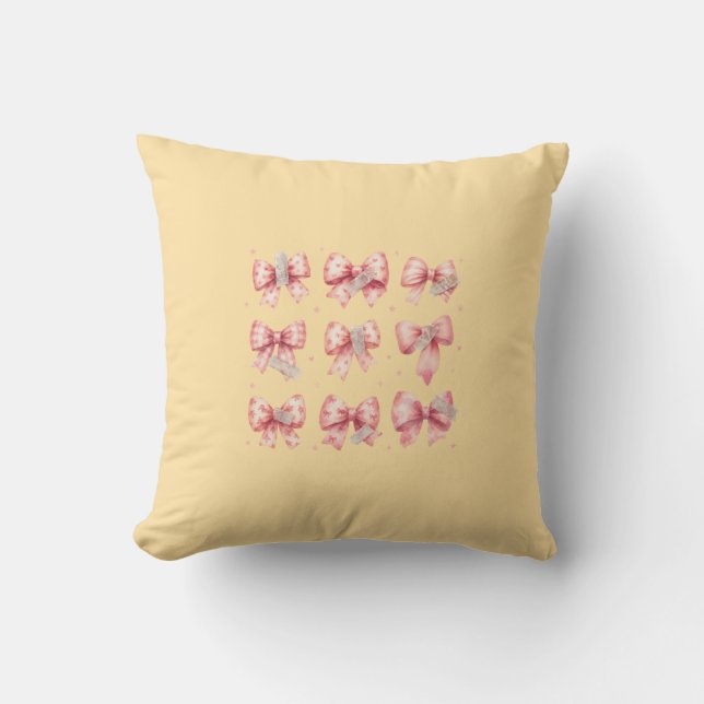 Akvarell Rosa Band Rosett Washi Tejp Kollektion Kudde (Framsida)