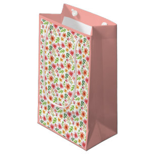 Akvarell Rosa Blommor Mönster