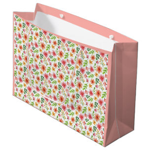 Akvarell Rosa Blommor Mönster