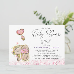 akvarell rosa brevlåda virtuell baby shower inbjud