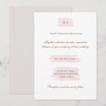 Akvarell Rosa Guld Vit Grå Elegant Bröllop