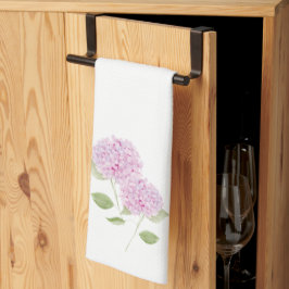 Akvarell Rosa Hortensia Kökshandduk