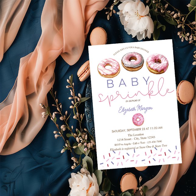 Akvarell Rosa Munkar Baby Stänk Bebis Shower Inbjudningar (Skapare uppladdad)