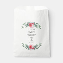 Akvarell Rosa Ros Grönska Lövverk