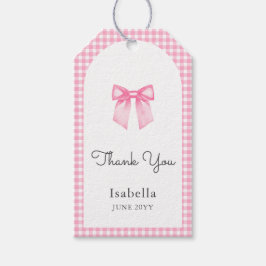 Akvarell Rosa Rosett Tack Baby Shower Presentetikett