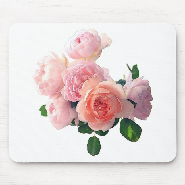Akvarell Rosa Rosor Elegant Mall Modern Musmatta (Framsidan)