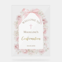 akvarell rosa rosor konfirmation