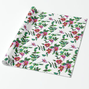 Akvarell rosa rosor magenta rosa blom- presentpapper